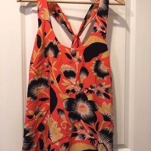 J. Crew silk tank in tropical print